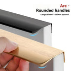 Invisible Aluminum Edge Pull Handle – Modern Curved Cabinet & Drawer Pull