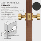 Round Solid Brass Door Knob Set, US Standard