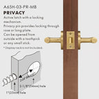 Linear Knurled Solid Brass Door Lever Set, US Standard