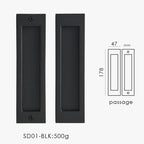 Solid Brass Flush Sliding Door Pull Set