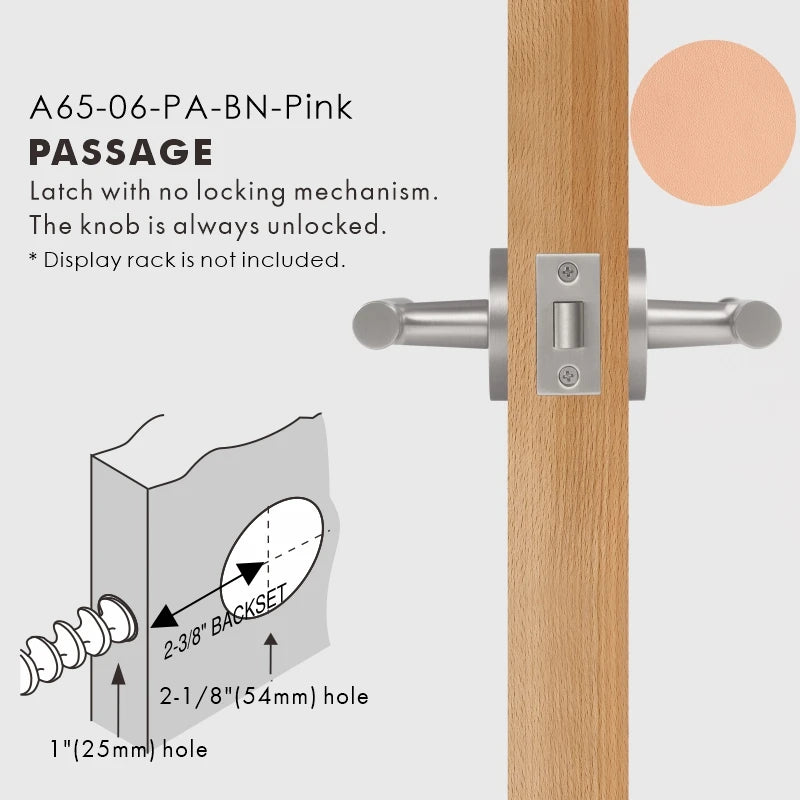 Leather Wrapped Solid Brass Door Lever Set, US Standard