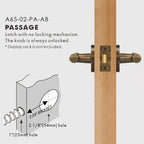 Diamond Knurled Solid Brass Door Lever Set, US Standard