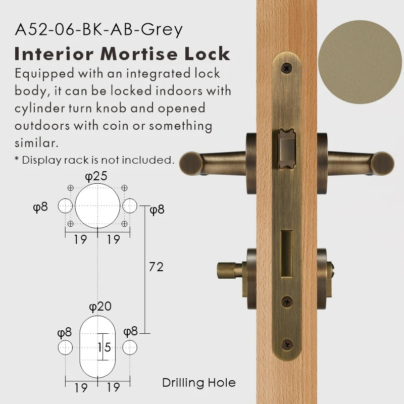Leather Wrapped Solid Brass Door Lever Set, European Mortise
