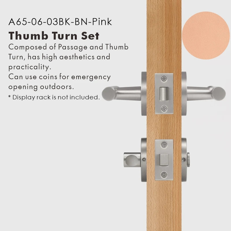 Leather Wrapped Solid Brass Door Lever Set, US Standard