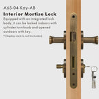 Flat Solid Brass Door Lever Set, US Standard