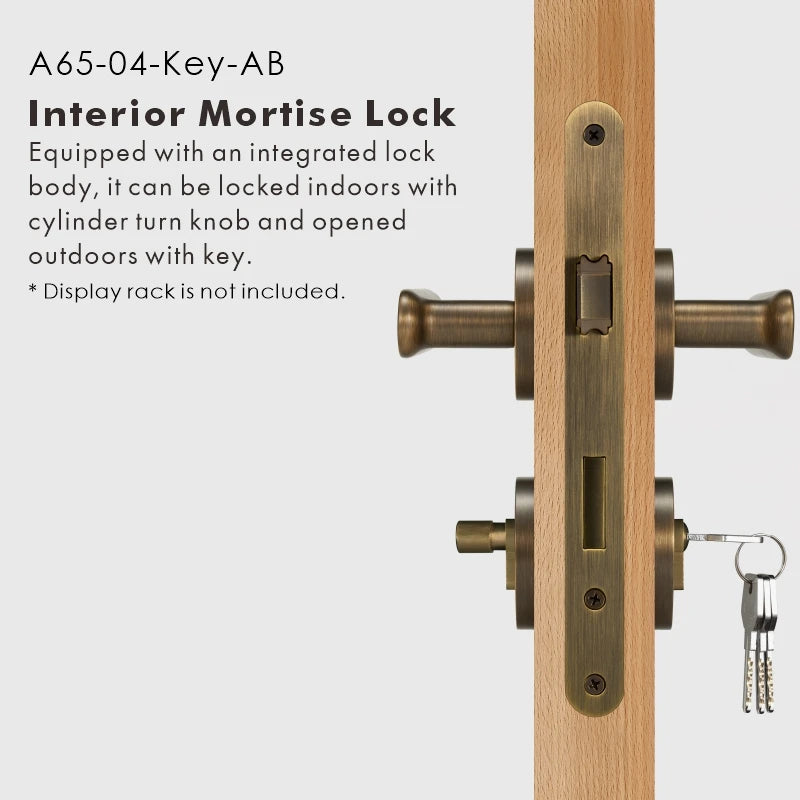 Flat Solid Brass Door Lever Set, US Standard
