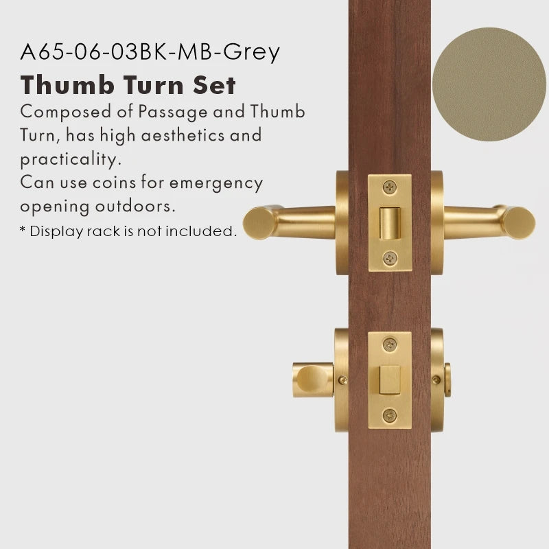 Leather Wrapped Solid Brass Door Lever Set, US Standard
