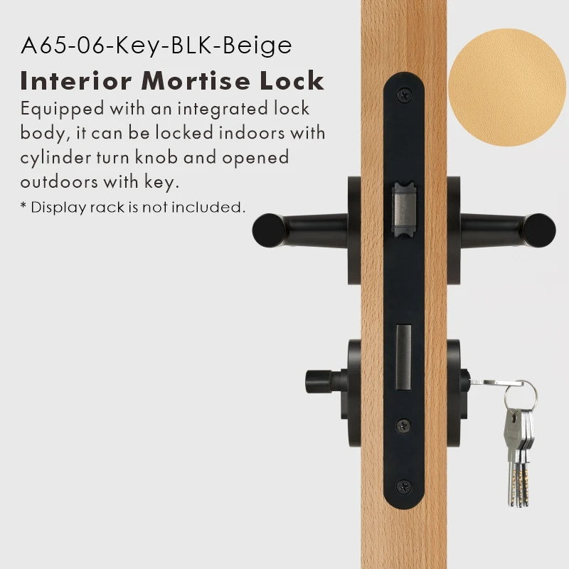 Leather Wrapped Solid Brass Door Lever Set, US Standard