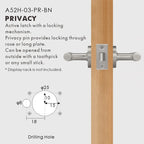 Linear Knurled Solid Brass Door Lever Set, European Mortise