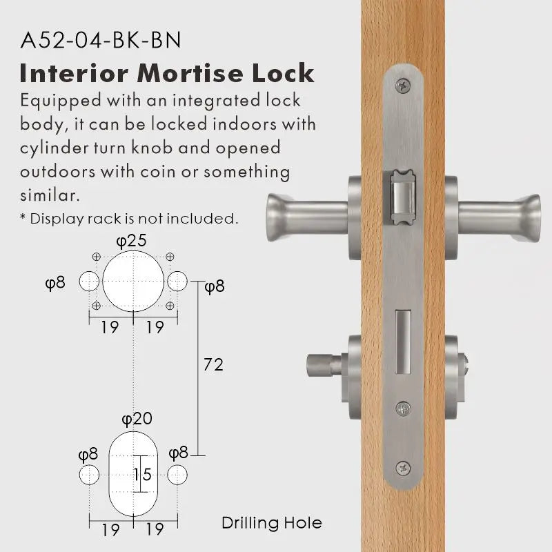 Flat Solid Brass Door Lever Set, European Mortise