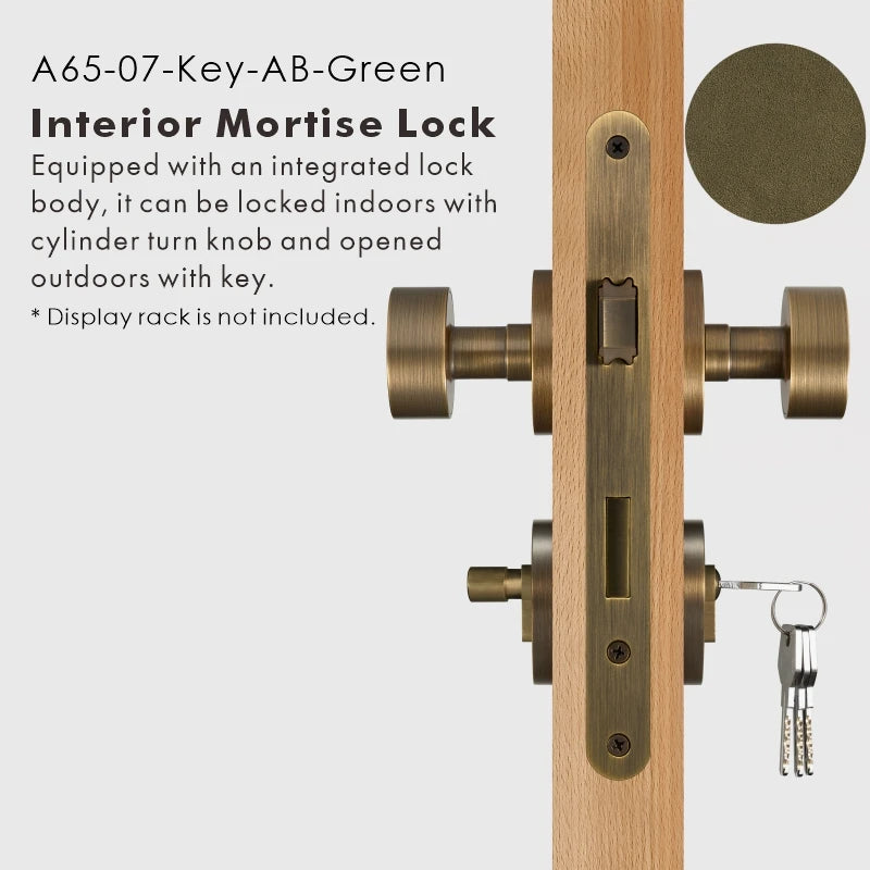 Round Solid Brass Door Knob Set, US Standard
