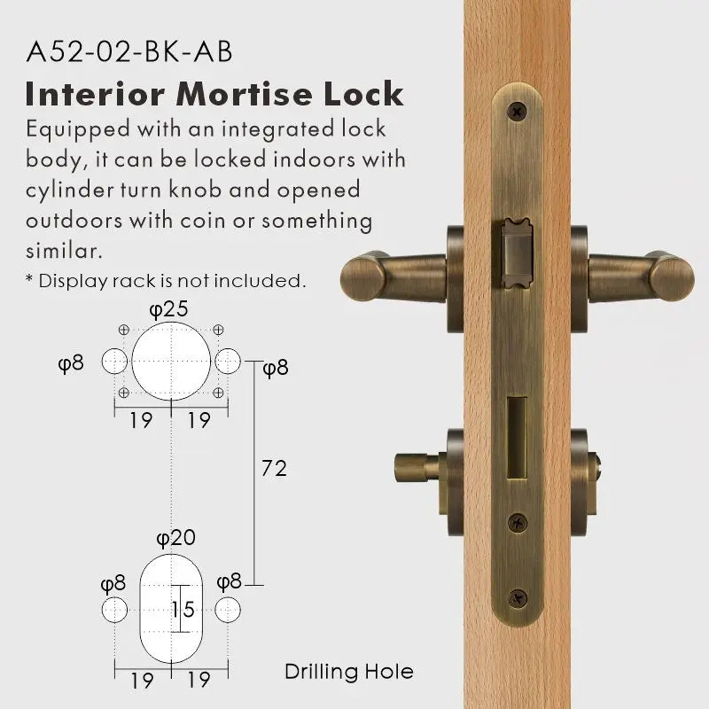 Diamond Knurled Solid Brass Door Lever Set, European Mortise