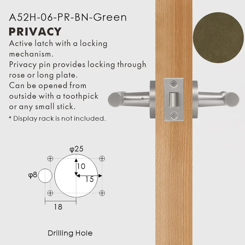 Leather Wrapped Solid Brass Door Lever Set, European Mortise