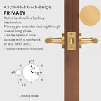 Leather Wrapped Solid Brass Door Lever Set, European Mortise