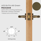 Leather Wrapped Solid Brass Door Lever Set, European Mortise
