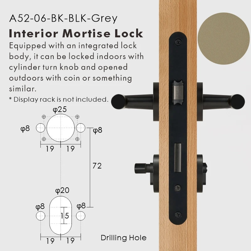 Leather Wrapped Solid Brass Door Lever Set, European Mortise