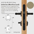 Leather Wrapped Solid Brass Door Lever Set, European Mortise