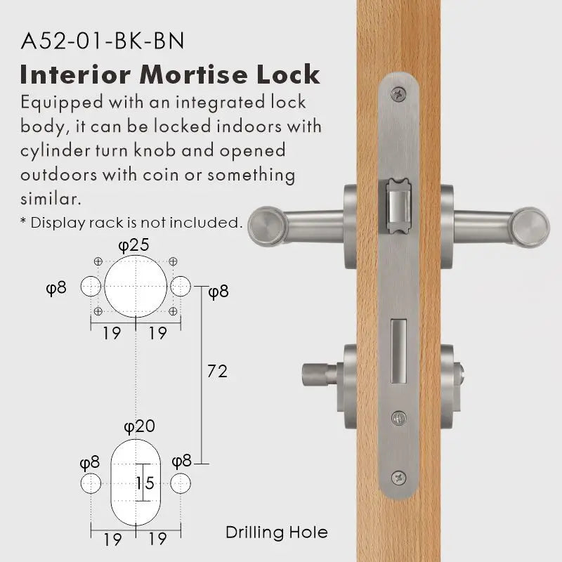 Cross Knurled Solid Brass Door Lever Set, European Mortise