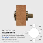Linear Knurled Solid Brass Privacy Thumb Turn, European Mortise
