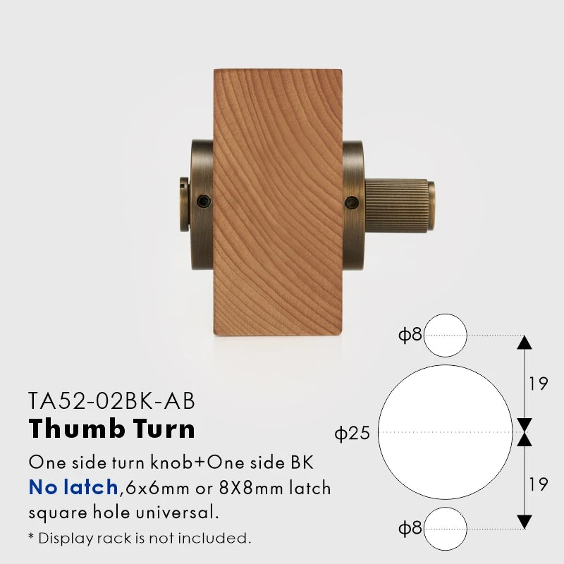 Linear Knurled Solid Brass Privacy Thumb Turn, European Mortise