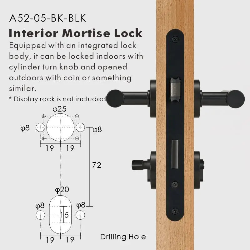 Plain Minimalist Solid Brass Door Lever Set, European Mortise