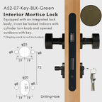 Round Solid Brass Door Knob Set, European Mortise