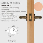 Leather Wrapped Solid Brass Door Lever Set, European Mortise