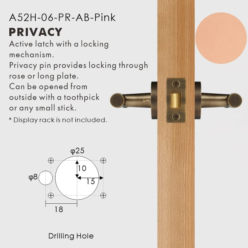 Leather Wrapped Solid Brass Door Lever Set, European Mortise