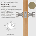 Round Solid Brass Door Knob Set, European Mortise