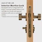 Round Solid Brass Door Knob Set, US Standard