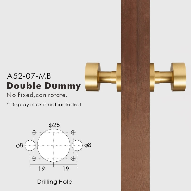 Round Solid Brass Door Knob Set, European Mortise