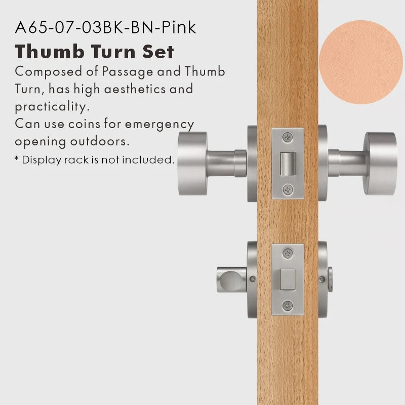Round Solid Brass Door Knob Set, US Standard
