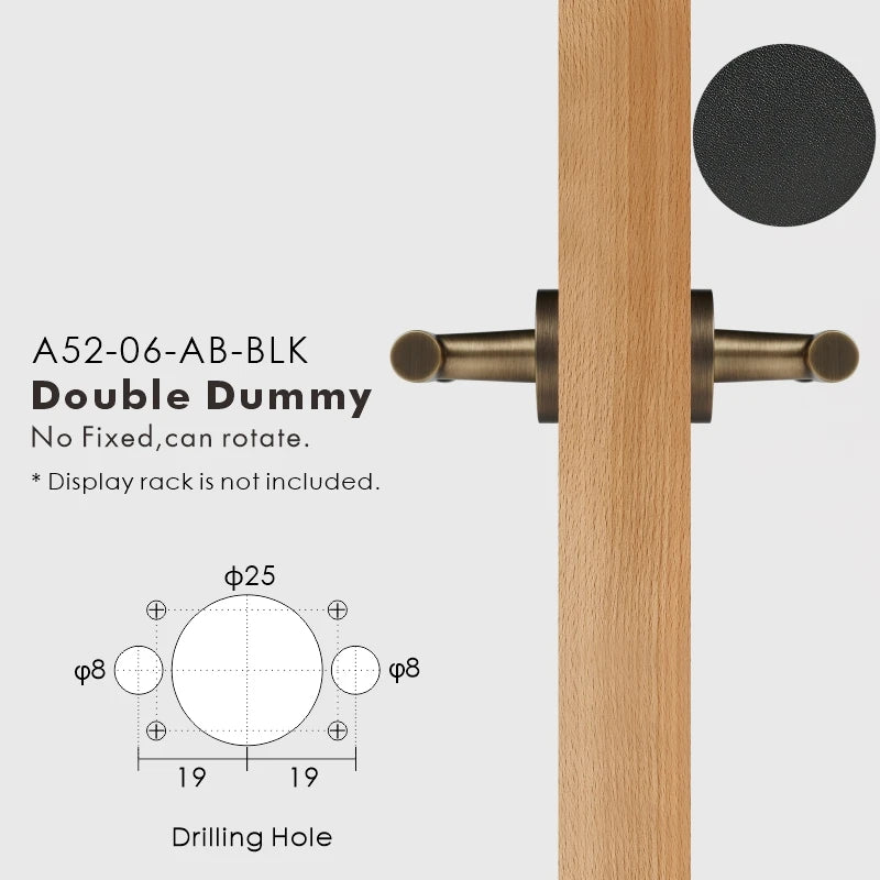 Leather Wrapped Solid Brass Door Lever Set, European Mortise