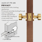 Round Solid Brass Door Knob Set, US Standard