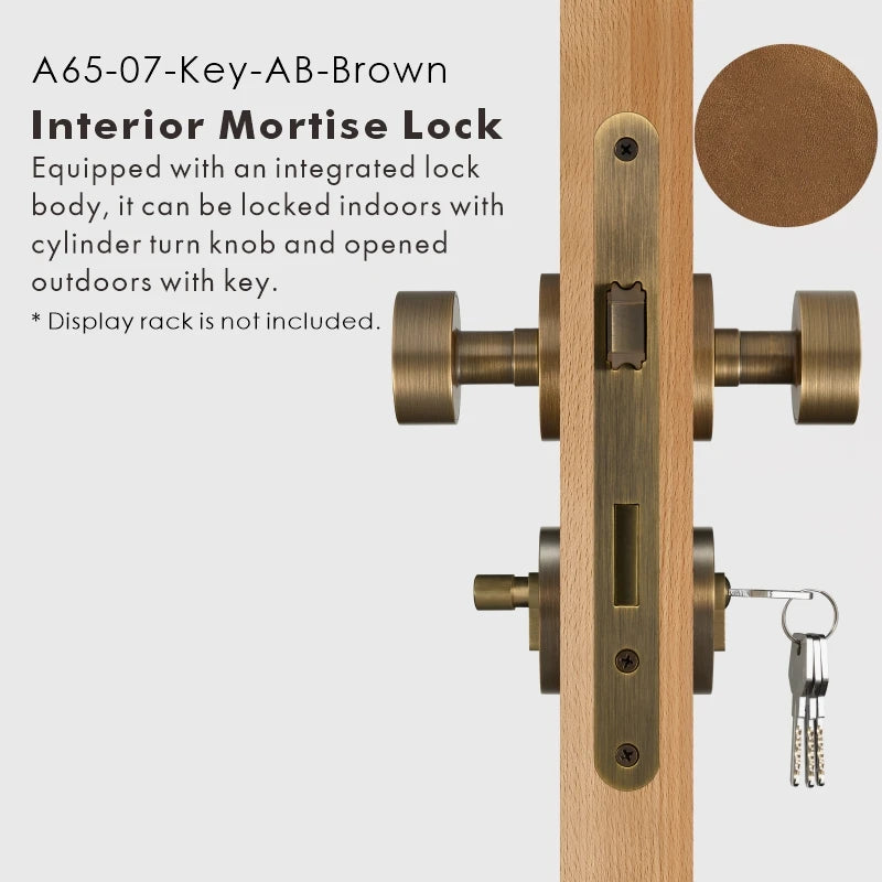 Round Solid Brass Door Knob Set, US Standard