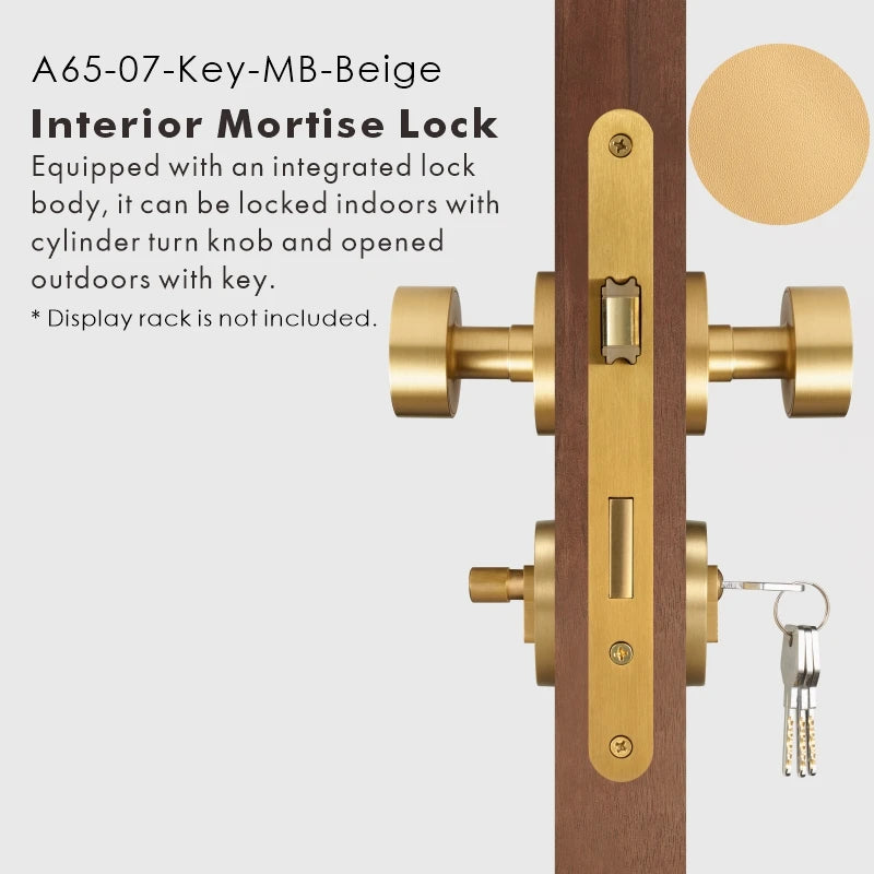 Round Solid Brass Door Knob Set, US Standard