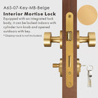 Round Solid Brass Door Knob Set, US Standard