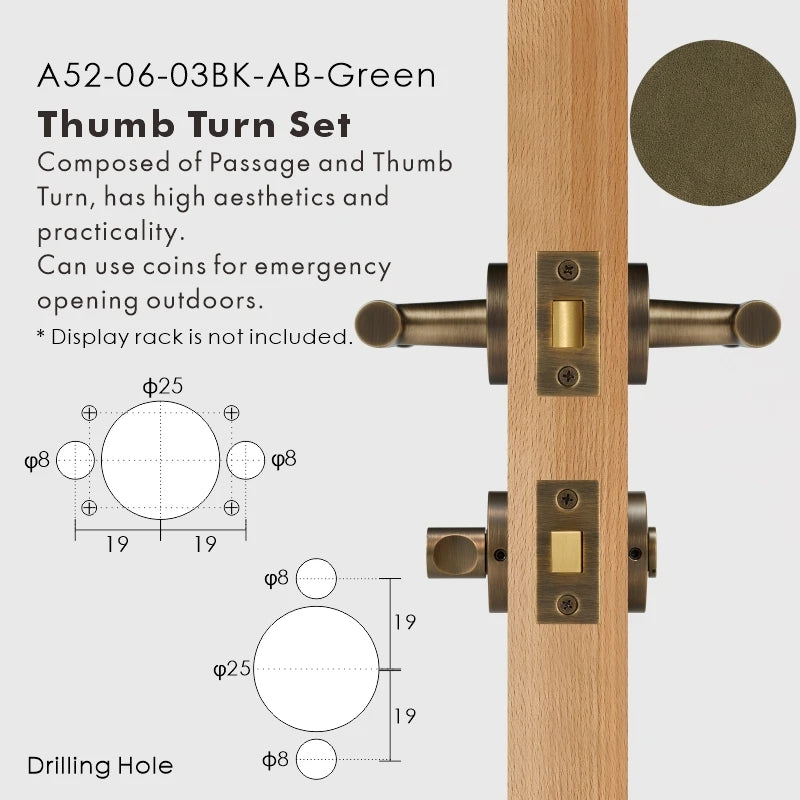 Leather Wrapped Solid Brass Door Lever Set, European Mortise