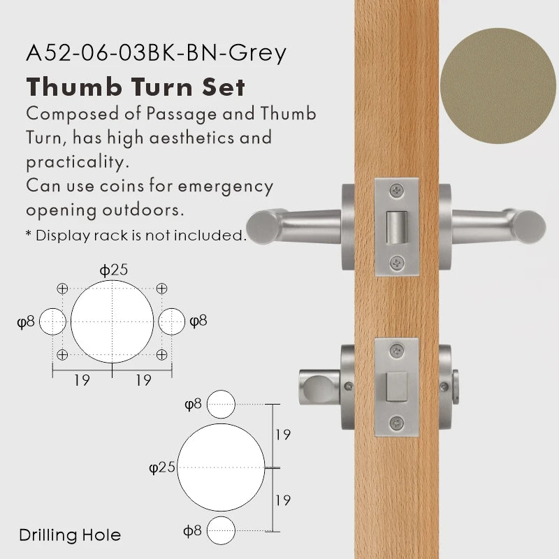 Leather Wrapped Solid Brass Door Lever Set, European Mortise