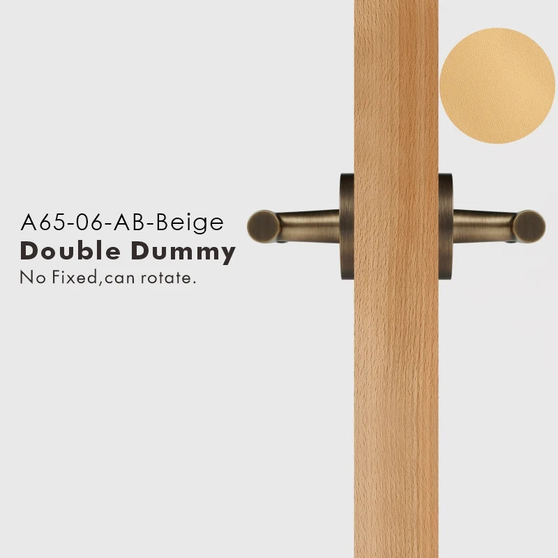 Leather Wrapped Solid Brass Door Lever Set, US Standard