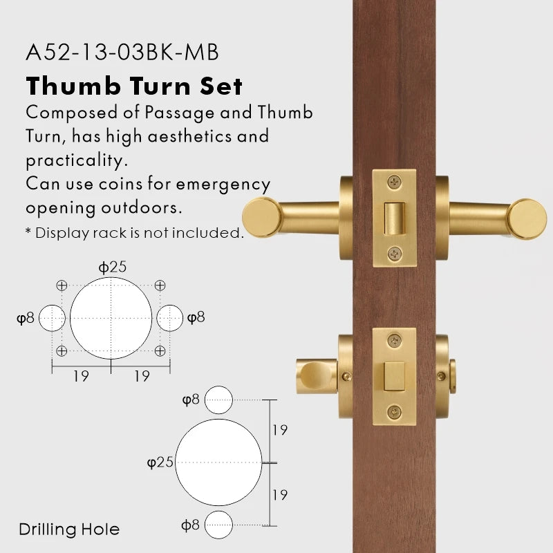 Hand Hammered Solid Brass Door Lever Set, European Mortise