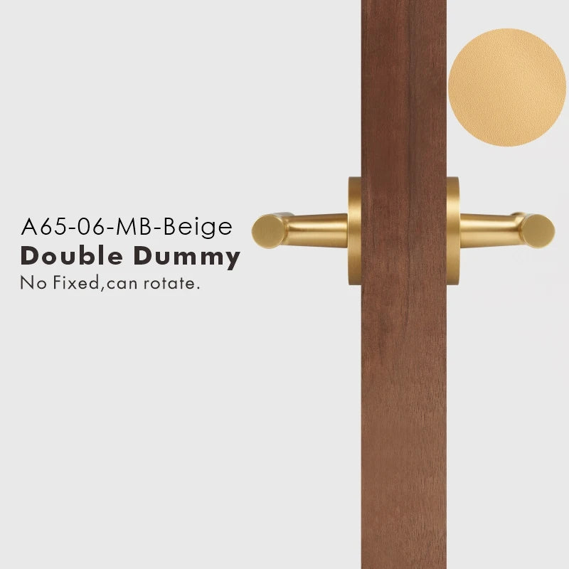 Leather Wrapped Solid Brass Door Lever Set, US Standard
