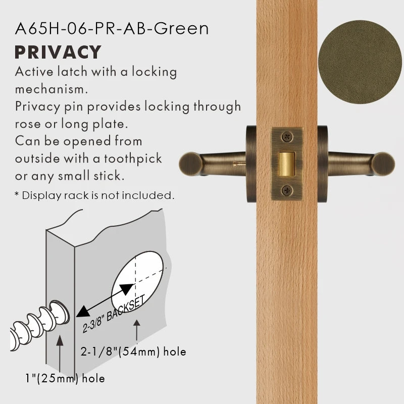 Leather Wrapped Solid Brass Door Lever Set, US Standard
