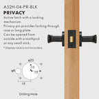 Flat Solid Brass Door Lever Set, European Mortise