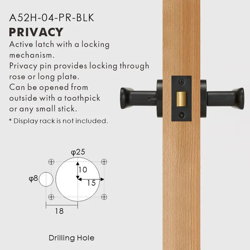 Flat Solid Brass Door Lever Set, European Mortise