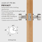 Round Solid Brass Door Knob Set, European Mortise