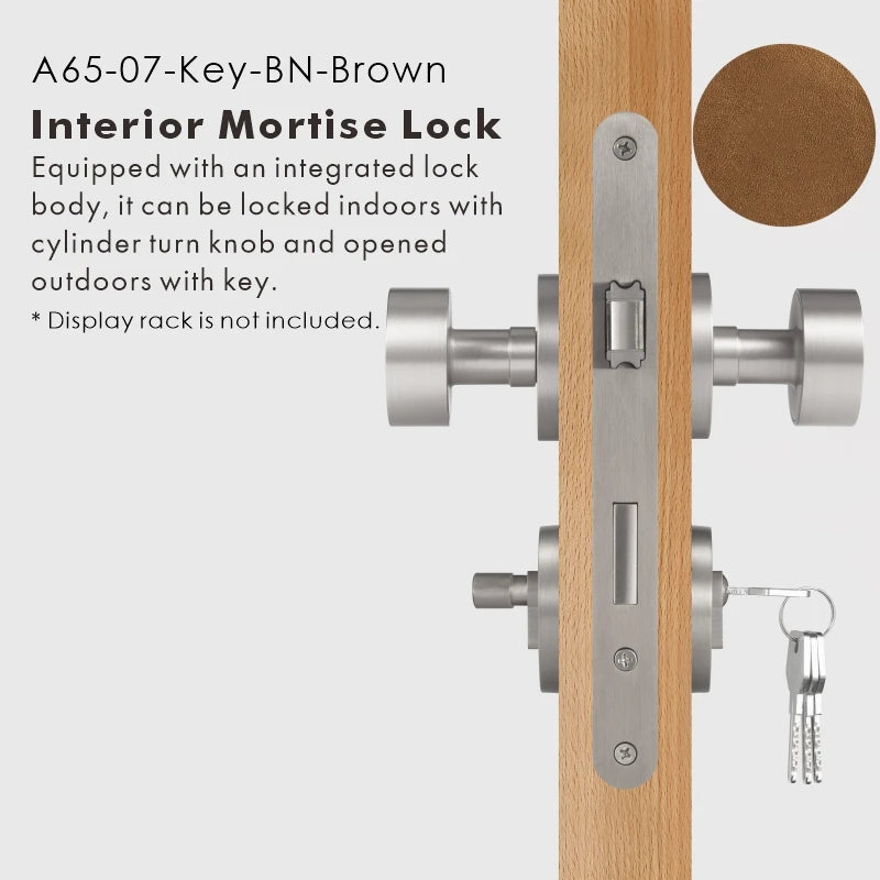 Round Solid Brass Door Knob Set, US Standard