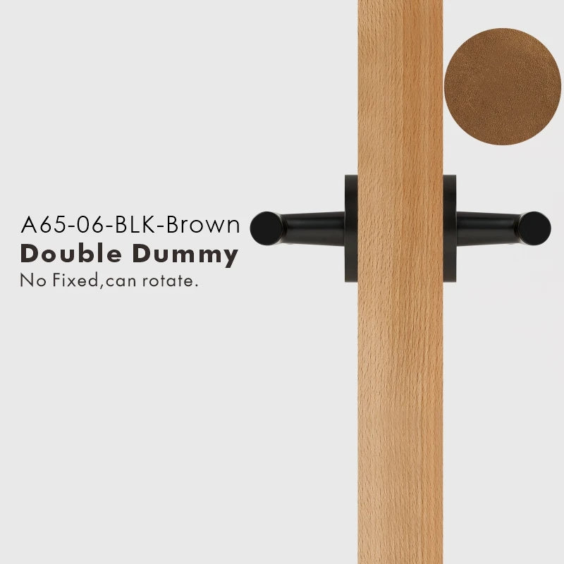 Leather Wrapped Solid Brass Door Lever Set, US Standard