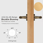 Leather Wrapped Solid Brass Door Lever Set, European Mortise