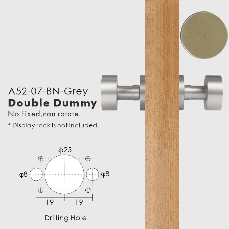 Round Solid Brass Door Knob Set, European Mortise